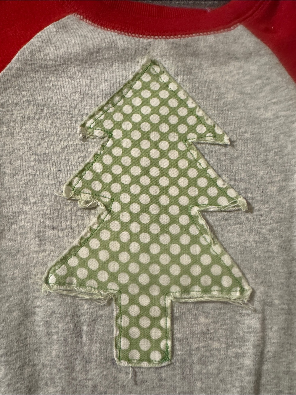 OLD NAVY ONESIE 6-12 MONTHS APPLIQUÉD CHRISTMAS TREE